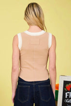 Contrast Trim Detail Knit Tank Top