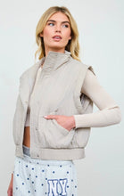 Cropped Mock Neck Snap Puffer Vest