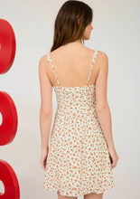 Floral Sleeveless Half Button Down Mini Dress