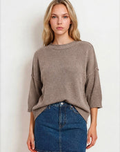 Exposed Seam Drop Shoulder Short Sleeve Pullover