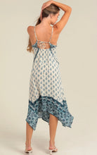 V Neck Adjustable Straps Hanky Hem Maxi Dress