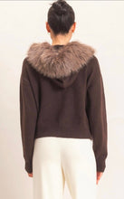 Detachable Faux Fur Trim Zip-Up Hoodie