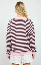 Stripe V Stitch Detail Long Sleeve Knit Top