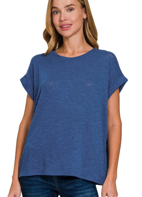 Hacci Slub Rolled Up Sleeve Tee