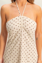 Ruched Halter Polka Dot Mini Dress