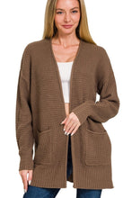 Low Gauge Waffle Open Cardigan Sweater