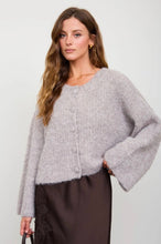 Fuzzy Knit Button Down Boxy Cardigan Sweater