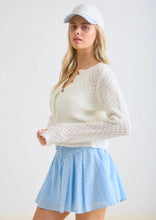 Eyelet Knit Pattern Button Down Cardigan