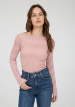 Boat Neck Long Sleeves Crochet Knit Top