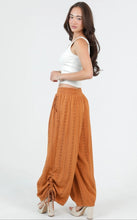 Cinched Side Leg Wide Pant with Pockets