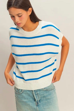 Striped Crew Neck Knit Top