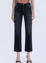MID RISE BLACK ANKLE STRAIGHT JEANS