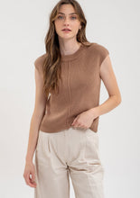 Sleeveless Crewneck Sweater Knit Top