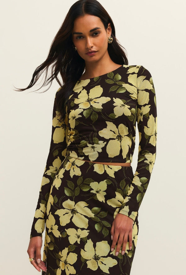 Taysha Ren Floral Mesh Top Sunnyside