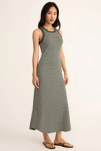 Goodwin Stripe Midi Dress Dark Agave