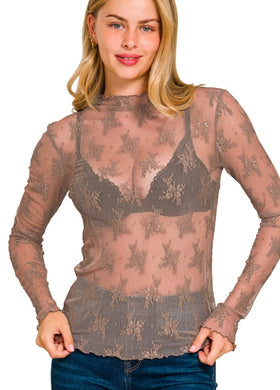 Lace See-through Layering Top