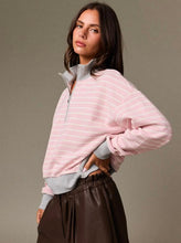 Darcy Striped Quarter Zip Sweatshirt