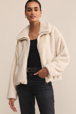 Amethyst Faux Fur Jacket Crystal