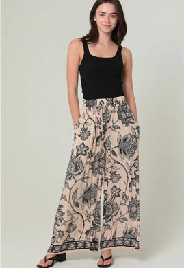 Printed Wide Leg Pants