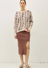 Cozy Floral Jacquard Sweater Top