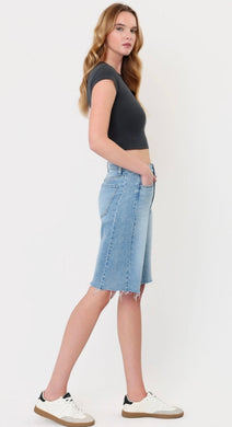 SUPER HIGH RISE SIDE SEAM DENIM JORTS