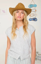 RAW EDGE SLEEVELESS LIGHTWEIGHT CARDIGAN