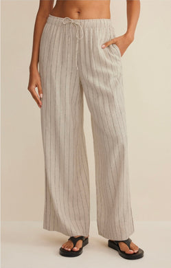 Henri Striped Wide Leg Pant Linen
