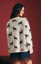 Horse Jacquard Raw Edge Sweater