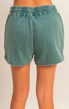 Acid Washed Elastic Waist Shorts