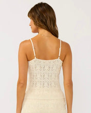 V Neck Button Front Pointelle Sweater Tank