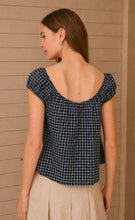 Plaid Front Tie Button Down Short Sleeve Top
