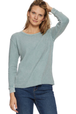 FAYSTON WAFFLE CREW NECK LONG SLEEVE TEE