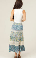 Tiered Lace Trim Smocked Waist Maxi Skirt
