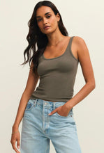 Renae Rib Tank Top Khaki Green