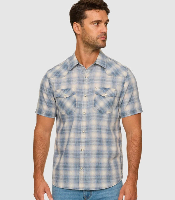 BOURNE SS VINTAGE SOFT PLAID WESTERN SHIRT