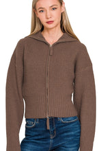 Collared Zip Up Sweater