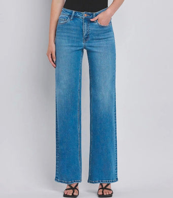 High Rise Medium Wash Wide Jeans