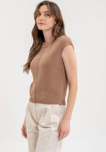 Sleeveless Crewneck Sweater Knit Top