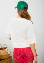 Waffle Knit Button Down Short Sleeve Cardigan