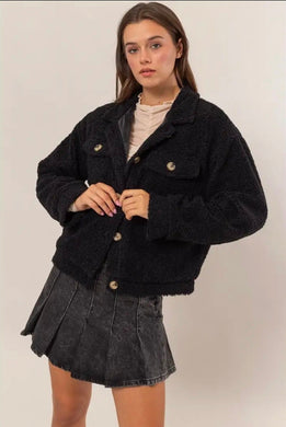 Sherpa Button-Front Jacket
