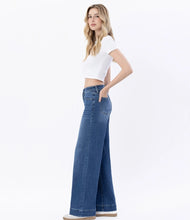 HIGH RISE TROUSER HEM WIDE LEG JEANS