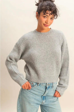 Ribbed Crew Neck Sweater