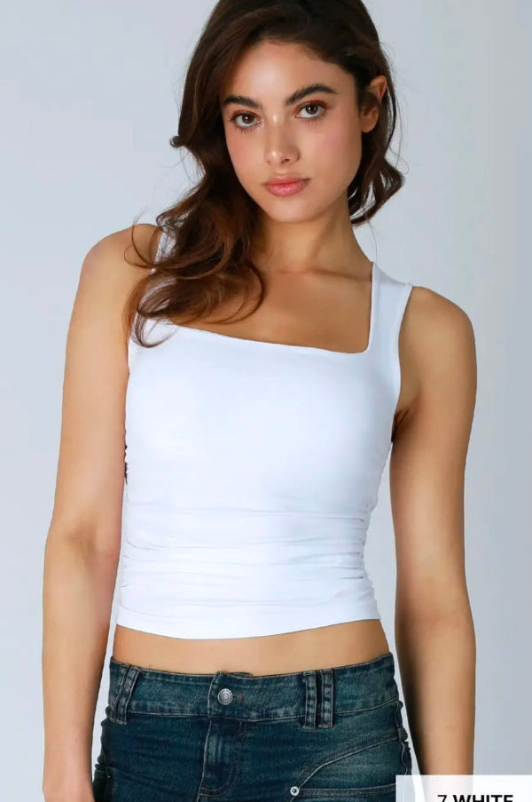 Clean Line Square Shirred Top
