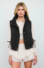 Wave Quilted Snap-Front Stand Collar Vest