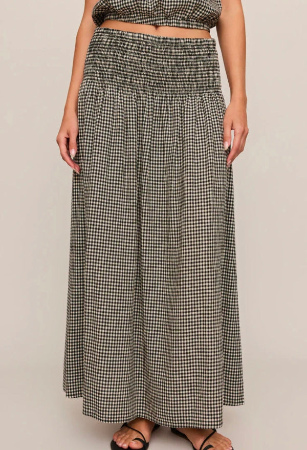 Brooke Gingham Skirt Black