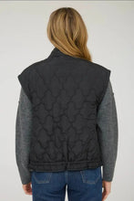 Tie Detail Snap Button Down Quilted Puffer Vest