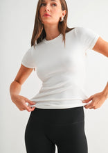 Essential Short-Sleeved Micro-Ribbed Athleisure Top