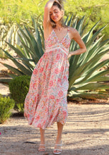 V Neck Lace Details Maxi Dress with Double Straps