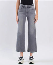 High Rise Ankle Slim Wide Leg Jeans