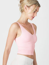 Ribbed V neck Crop